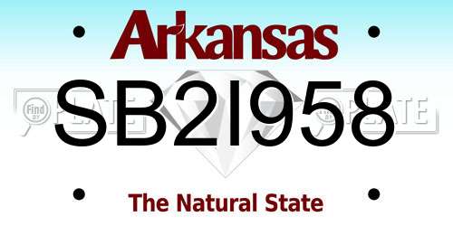 SB2I958 Arkansas License Plate