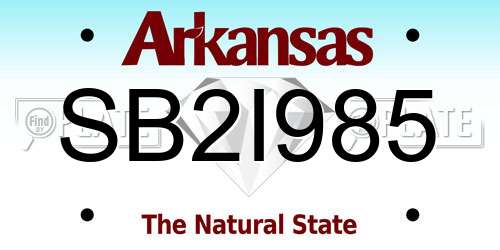 SB2I985 Arkansas License Plate