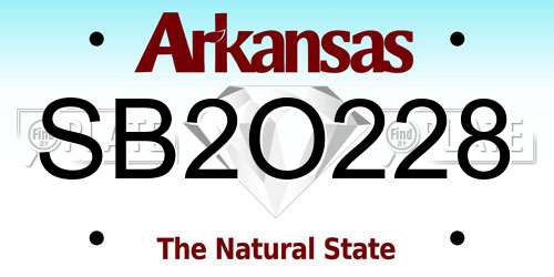 SB2O228 Arkansas License Plate