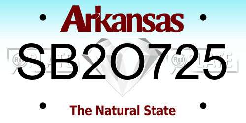 SB2O725 Arkansas License Plate