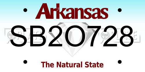 SB2O728 Arkansas License Plate