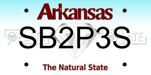 SB2P3S Arkansas License Plate