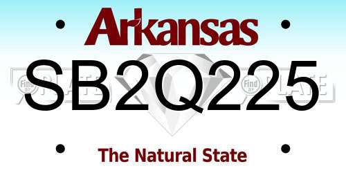 SB2Q225 Arkansas License Plate