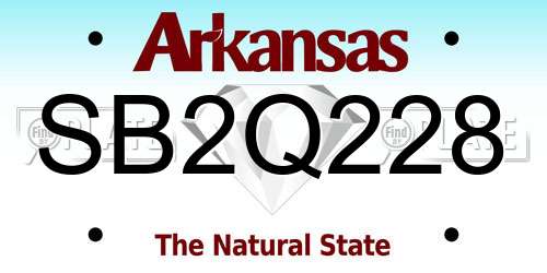 SB2Q228 Arkansas License Plate