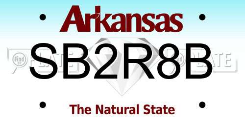 SB2R8B Arkansas License Plate