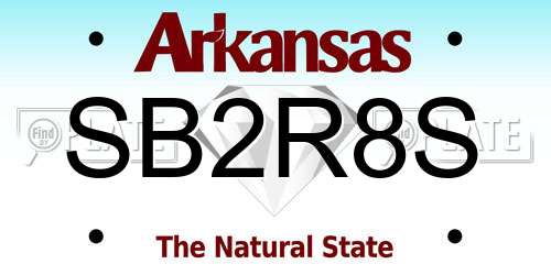 SB2R8S Arkansas License Plate