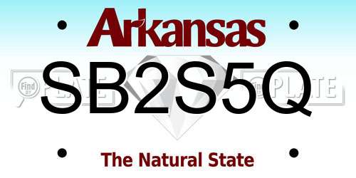 SB2S5Q Arkansas License Plate