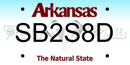 SB2S8D Arkansas License Plate