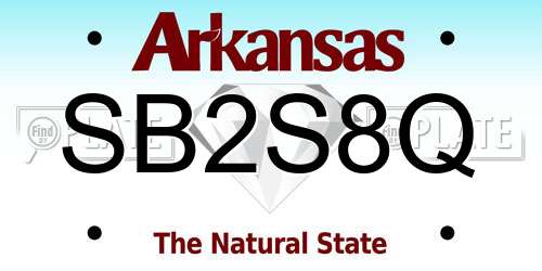 SB2S8Q Arkansas License Plate