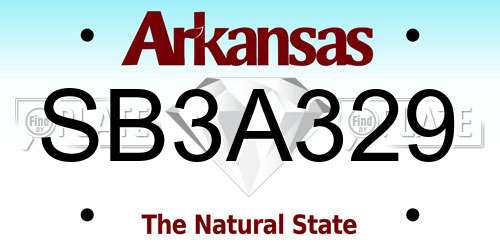 SB3A329 Arkansas License Plate