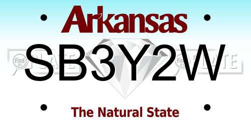 SB3Y2W Arkansas License Plate