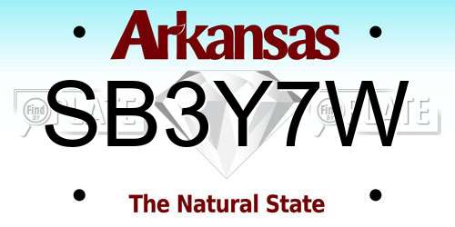 SB3Y7W Arkansas License Plate
