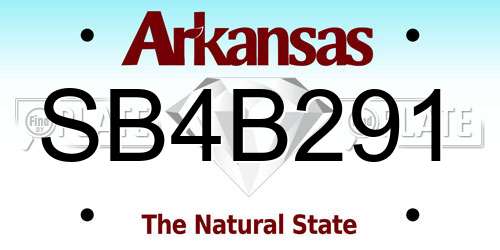 SB4B291 Arkansas License Plate