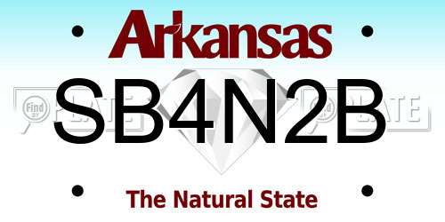 SB4N2B Arkansas License Plate
