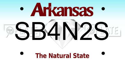 SB4N2S Arkansas License Plate