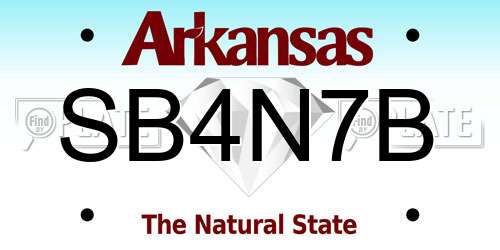 SB4N7B Arkansas License Plate