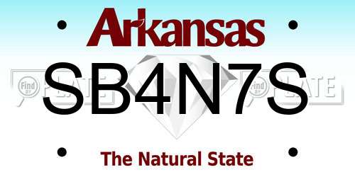 SB4N7S Arkansas License Plate