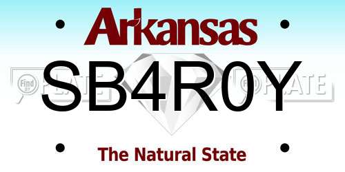 SB4R0Y Arkansas License Plate