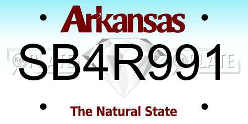 SB4R991 Arkansas License Plate