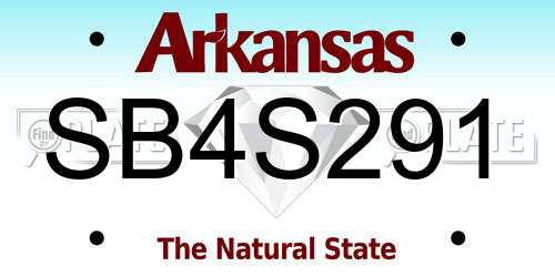 SB4S291 Arkansas License Plate