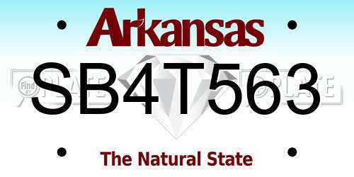 SB4T563 Arkansas License Plate
