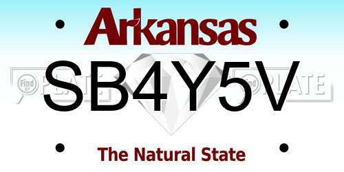 SB4Y5V Arkansas License Plate