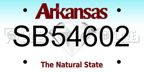 SB54602 Arkansas License Plate