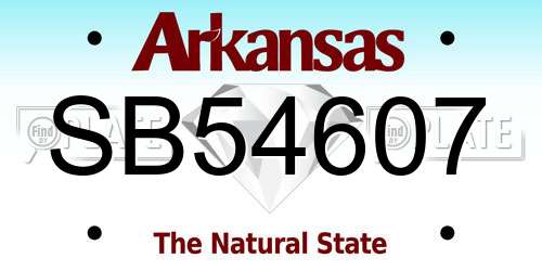 SB54607 Arkansas License Plate