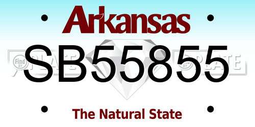 SB55855 Arkansas License Plate