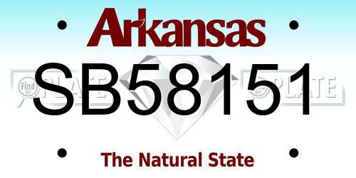 SB58151 Arkansas License Plate