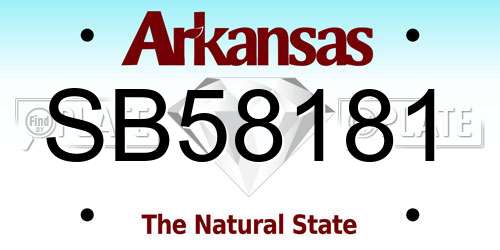 SB58181 Arkansas License Plate