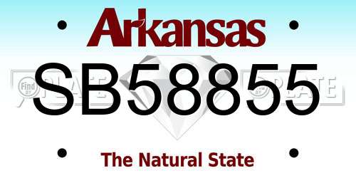SB58855 Arkansas License Plate