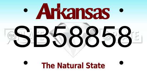 SB58858 Arkansas License Plate