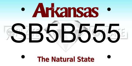 SB5B555 Arkansas License Plate