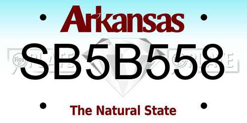 SB5B558 Arkansas License Plate