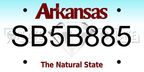 SB5B885 Arkansas License Plate