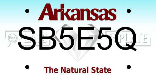 SB5E5Q Arkansas License Plate