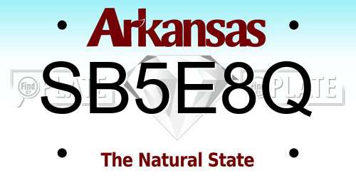 SB5E8Q Arkansas License Plate