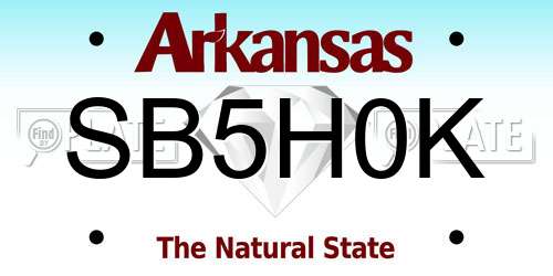 SB5H0K Arkansas License Plate