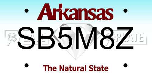 SB5M8Z Arkansas License Plate