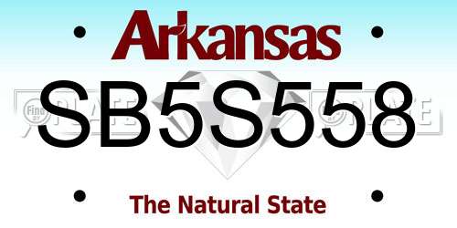 SB5S558 Arkansas License Plate