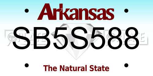 SB5S588 Arkansas License Plate