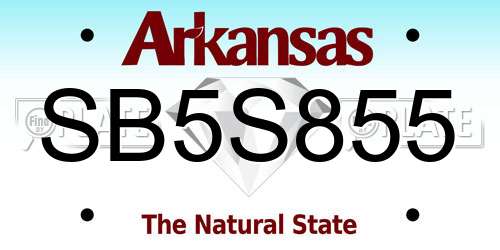SB5S855 Arkansas License Plate