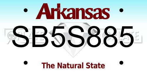 SB5S885 Arkansas License Plate