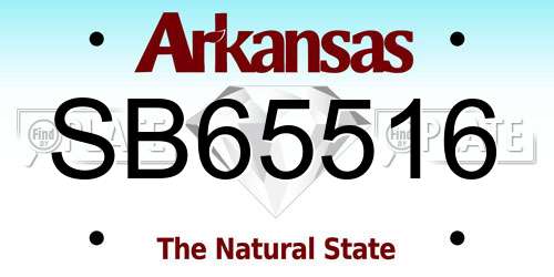 SB65516 Arkansas License Plate