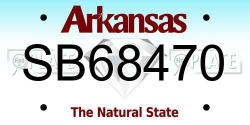 SB68470 Arkansas License Plate