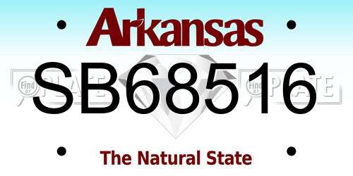 SB68516 Arkansas License Plate