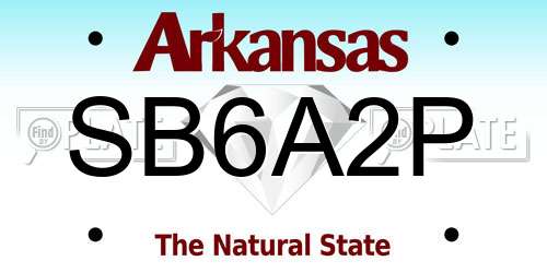 SB6A2P Arkansas License Plate