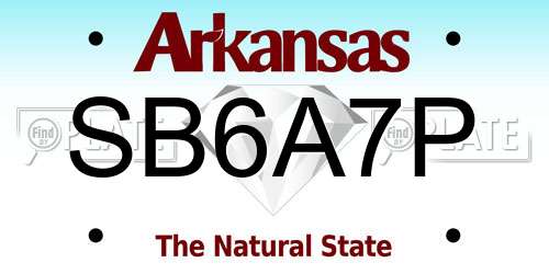 SB6A7P Arkansas License Plate