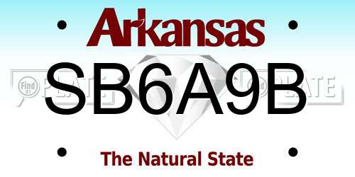 SB6A9B Arkansas License Plate